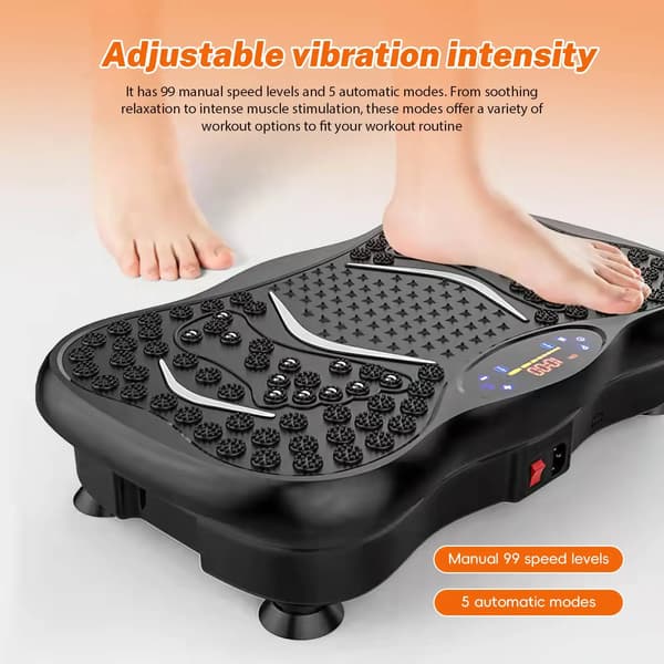 Vibrationsplade Maskine, 99 Hastighedsindstillinger, Bluetooth Højttaler,sort