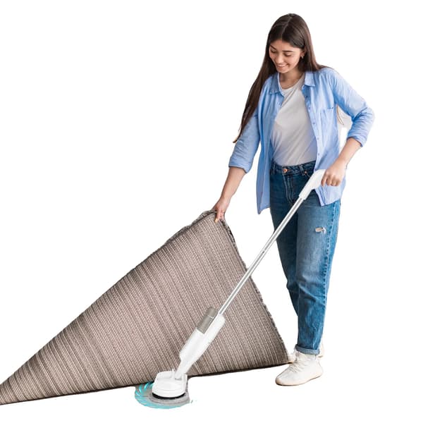 Snurrmopp, Trådlös design, Vattensprutefunktion,Ljusgrå