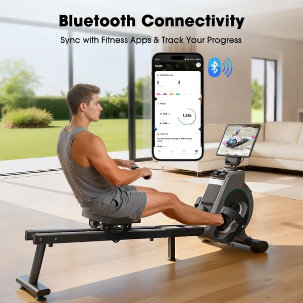 Roningmaskine, 16-niveau magnetisk modstand, Bluetooth-appsupport,QK530