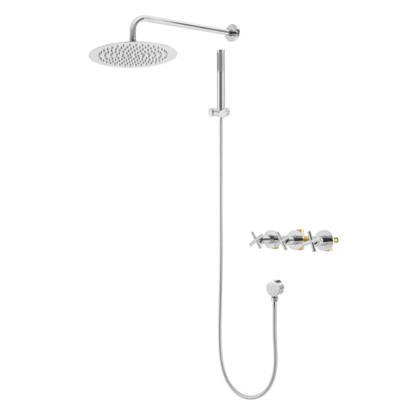 Duschset, Regnduschhuvud, Väggmonterad Design,Ljus Silver