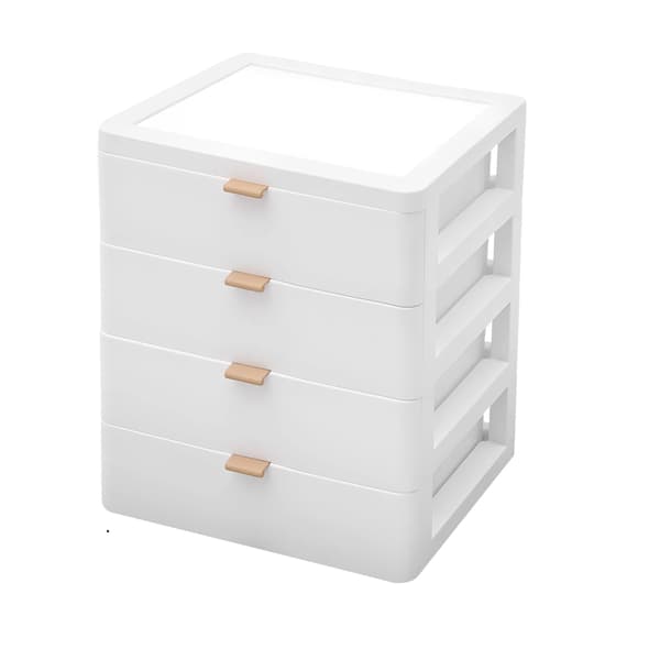 Förvaringslåda, 4 Lådor, Kompakt Design,VIT