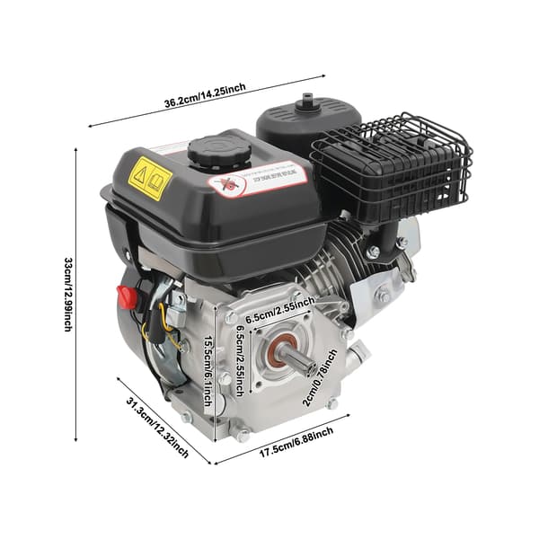 Benzinmotor, 7,5HK Effekt, 212CC Slagvolumen,sort
