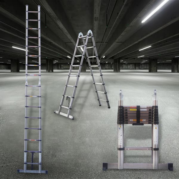 Teleskopstege, Rostfritt Stål, A-ram Design,3.8M