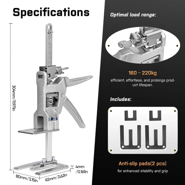 Arbejdssparende Arm Jack, Heavy-Duty Støtte, Alsidig Anvendelse,Sølv