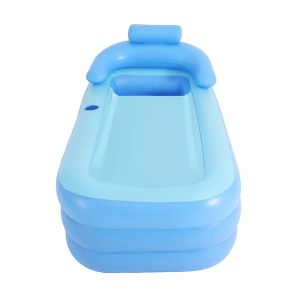 Oppustelig Badekar, Ergonomisk Design, Bærbar & Sammenfoldelig,Blå