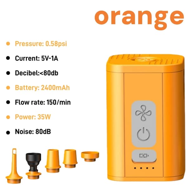 Luftpumpe, Trådløs Design, Høj Effektivitet,orange plus