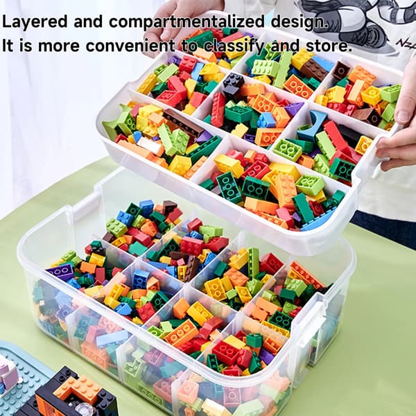 Leksakslåda, Stapelbar, Tydlig Sikt,3-Tier