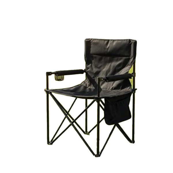 Campingstol, Sidebord, Opbevaringslommer,hær grøn