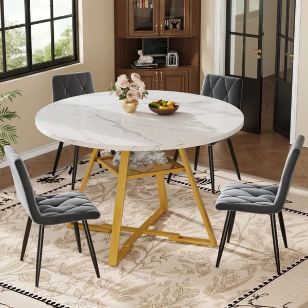 Matbord, Modern Stil, Kompakt Rund Design,Vit