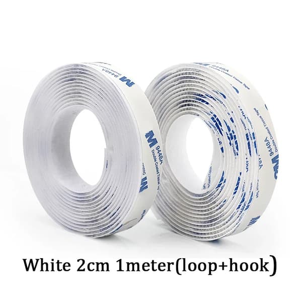 Självhäftande Tejp, Hög Hållbarhet, Mångsidig Tillämpning,1Meter(Hook Loop)-a, Vit 20mm