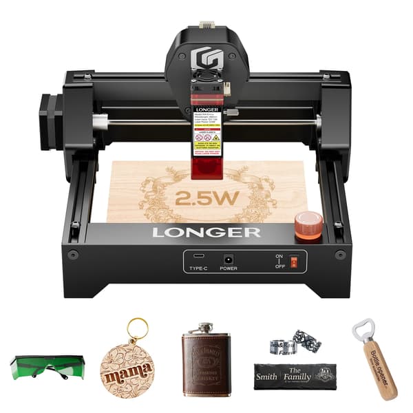 Lasergravør, Touchskærm, Trådløs forbindelse,LONGER RAY5 Mini 2.5W