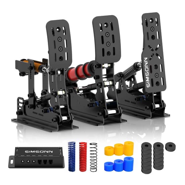 Sim Racing Simulator Pedaler, PC Kompatibilitet, USB 3.0 Forbindelse,Plus X Sort P3-H3