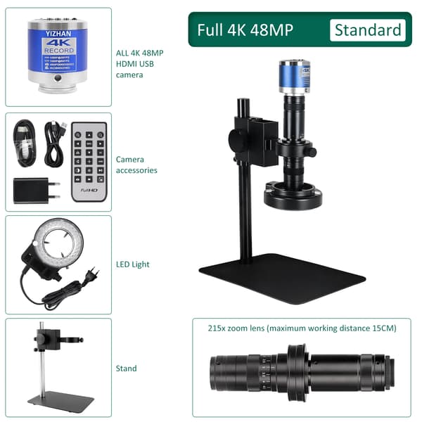 Digital Mikroskop, 500X Forstørrelse, HDMI og USB Forbindelse,Standard