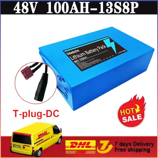 Litiumbatteripaket, 48V, 100Ah kapacitet, T-DC