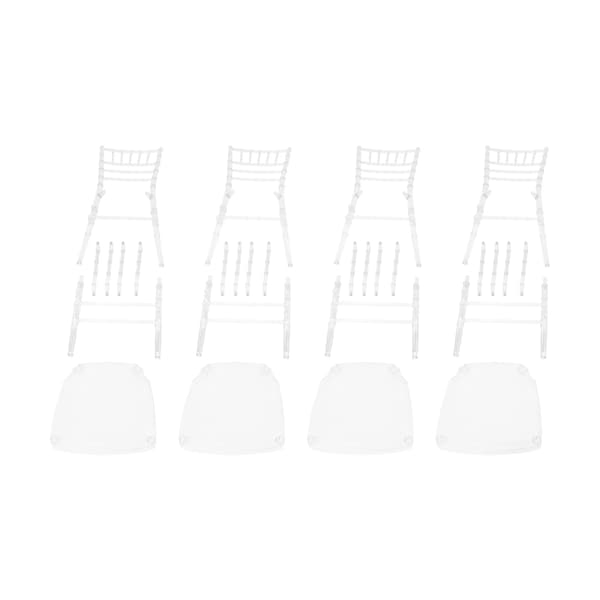 Matstolar, Klar Elegant Design, 4-delars Set, 89 cm Höjd,Transparent
