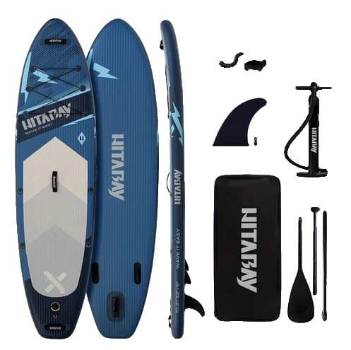 Stand Up Paddle Board, Skridsikker Overflade, Komplet Tilbehørssæt,Blå