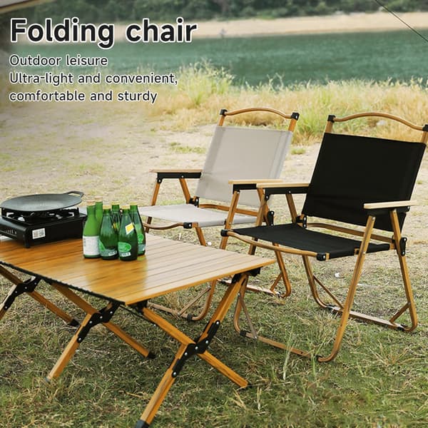 Campingstol, Lättvikts Aluminiumlegering, Ergonomisk Design,Khaki