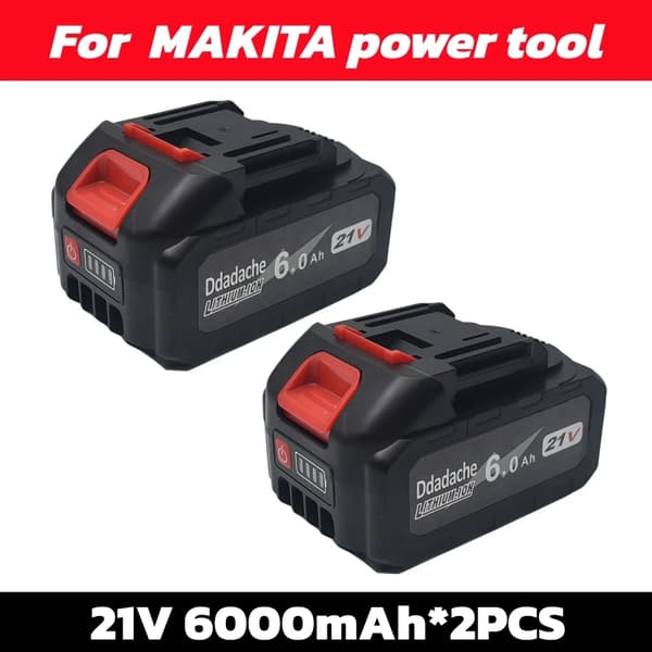 Elektrisk Værktøjsbatteri, Lithium-ion, 6000mAh Kapacitet,2PCS