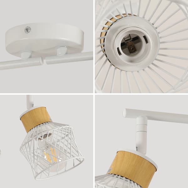 Loftlamper, 4-vejs justerbare, E27 sokkel,HVID