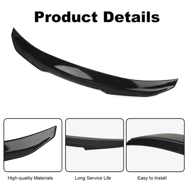 Bagklap Spoiler, Aerodynamisk Design, Nem Installation,sort