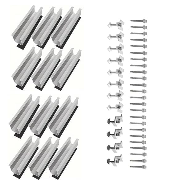 Solpanelmonteringsbeslag, Holdbart Aluminium, Alsidig Kompatibilitet,12PCS
