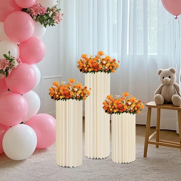 Blomsterställ, Tre-delars Set, Hållbart och Lättviktigt,Mjölkvit