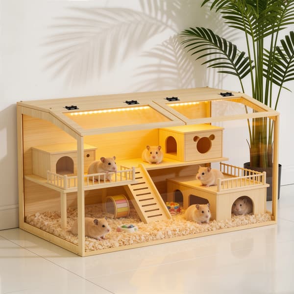 Hamsterbur, Rummelig Design, Bidestærk Konstruktion,MULTI