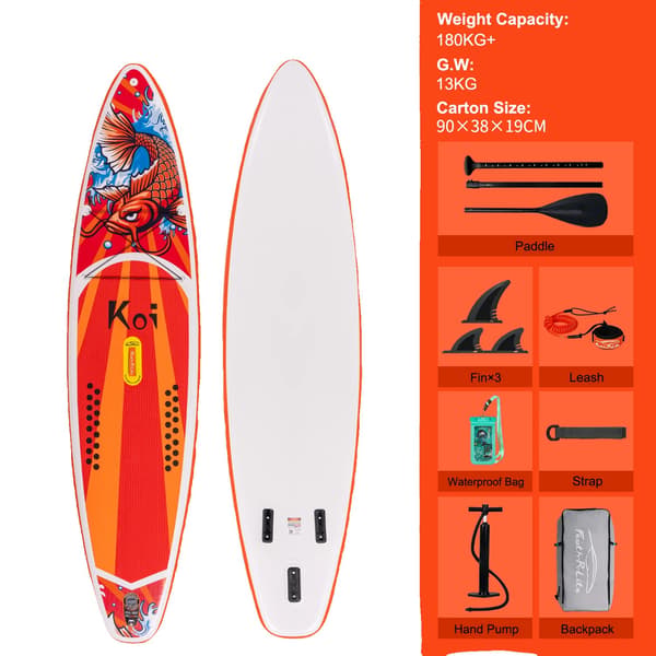 Oppustelig Paddle Board, Holdbart Materiale, Letvægts og Bærbart,SUPFR01E(350*84*15CM)