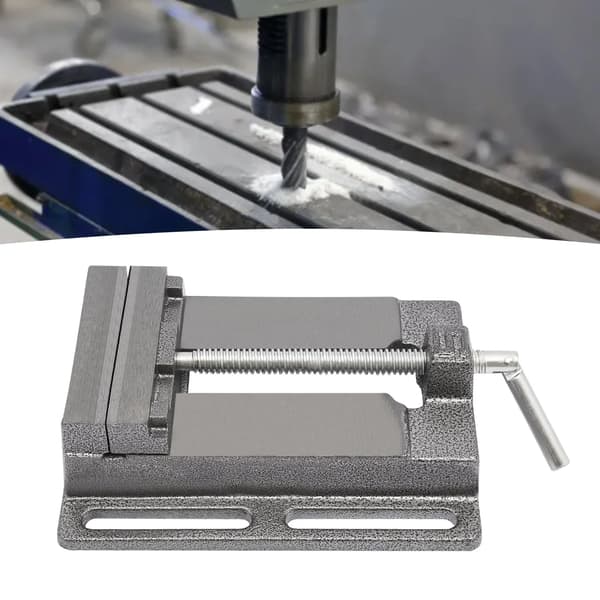 Borrpressvinsch, 4,9" Klämområde, Gjutjärnsmaterial, Rektangulär Form, Modern Stil, Härdningsprocess