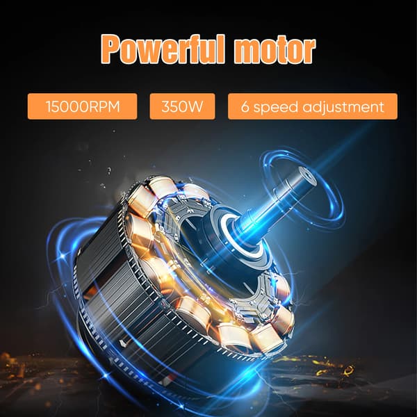 Elektrisk Grinder, 7 Variable Hastigheder, Genopladeligt Batteri,2 Batteri