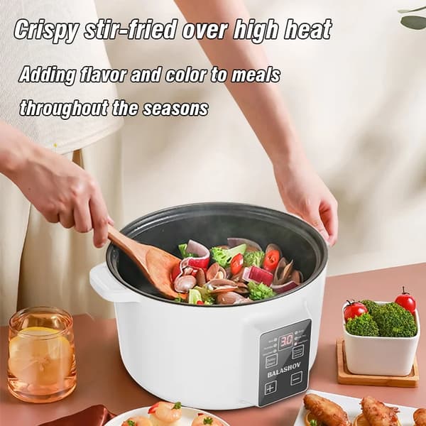 Multifunktionel Kogekar, 3,5L Kapacitet, Non-Stick Belægning,EU, HVID