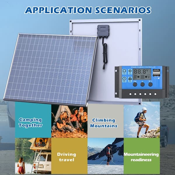 Solpanel Kit, Høj Effektivitet, Nem Installation,2PS 100A KITS