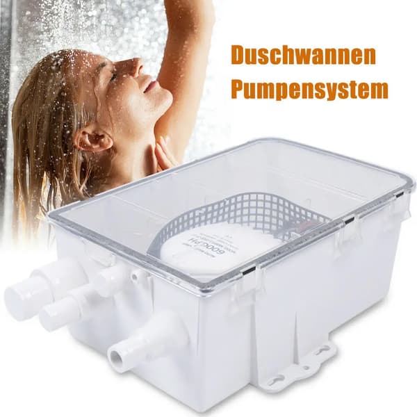 Brusebundspumpe, 12V, 600 GPH flowkapacitet,HVID