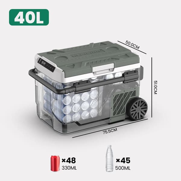 Bilkylskåp, Dubbelzonkontroll, Bärbar Design,40L