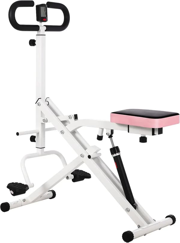 Squatmaskine, Justerbar Modstand, Sammenklappeligt Design,HVID