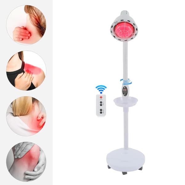 Infrarød Terapi Lampe, Justerbare Varme Niveauer, 360° Rotérbar Design,HVID