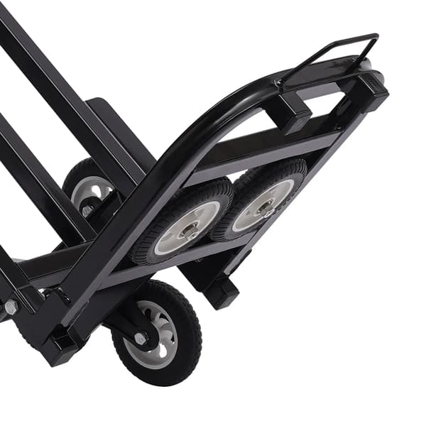 Trappklättrande vagn, Justerbart armstöd, Fällbar design,svart