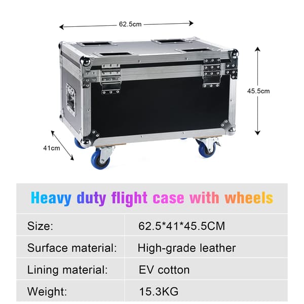 Flight Case, Indbyggede Hjul, Kraftig Beskyttelse,Sort