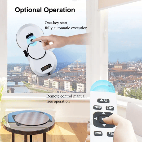 Fönsterputsrobot, Kraftfull sug, Fjärrkontrollsoperation,VIT