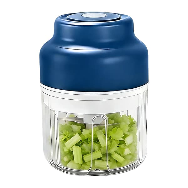 Elektrisk Madhakker, 320ml Kapacitet, 6 Rustfrit Stål Blade,Blå
