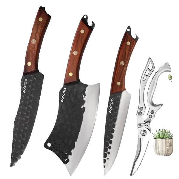Grøntsagshakker, Rustfrit Stål, Ergonomisk Håndtag,4PCS