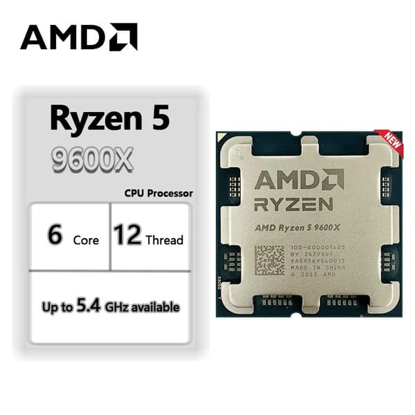 Processor, 6-Core, 5.4 GHz Maksimal Boost Clock, 12 Tråde, 65W TDP, AM5 Socket