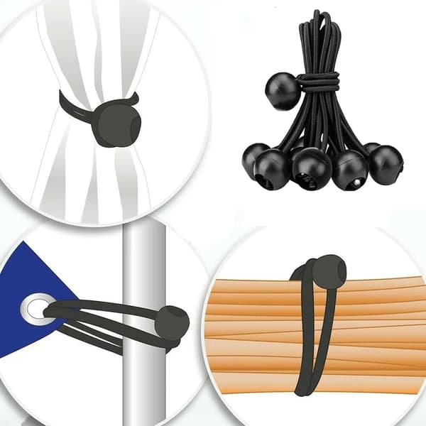 Gummibungee-strenge, holdbare og fleksible, nem installation,sort
