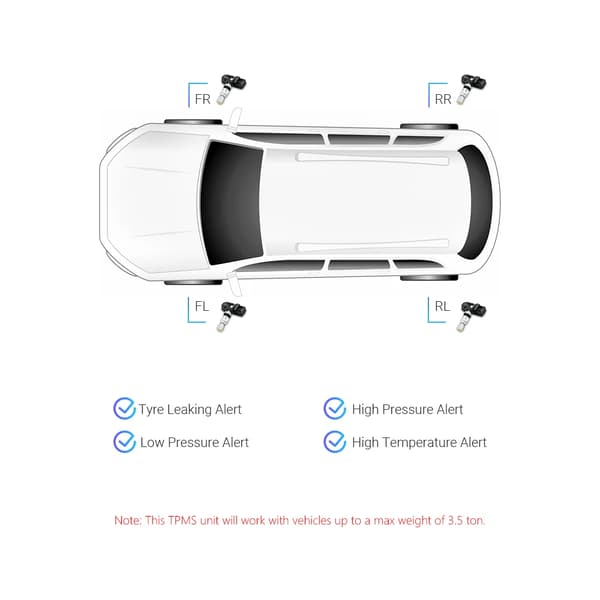Dæktryksovervågningssystem, interne sensorer, USB-forbindelse,TPMS08