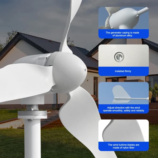 Vindmølle, Effektiv Energiudnyttelse, Holdbar Konstruktion,5000W-f, 24V-b, Med gratis controller-a
