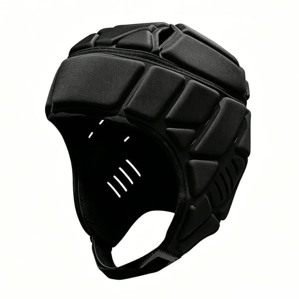 Rugby Scrum Cap, Justerbar Pasform, Åndbart Materiale,sort L