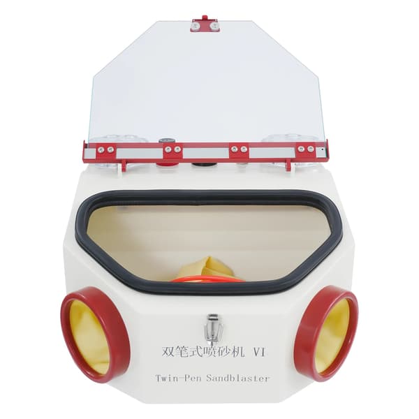 Sandblästringutrustning, Dubbelpennor, LED-lampa,Vit