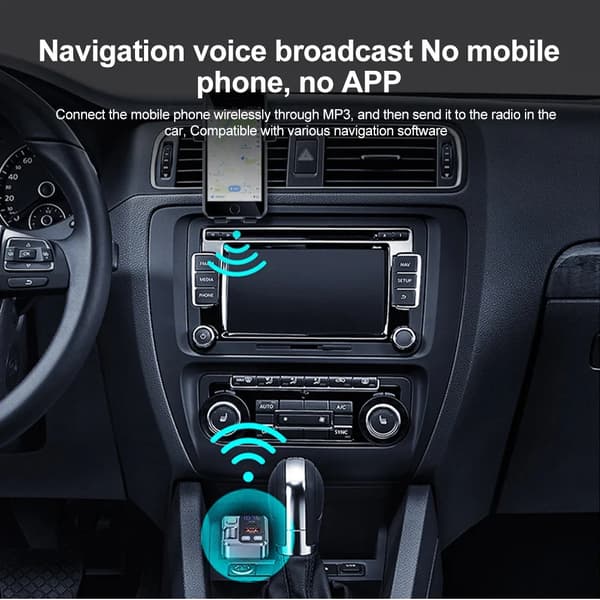 Bil FM-sändare, Bluetooth 5.1, Snabbladdning USB-C,HM101