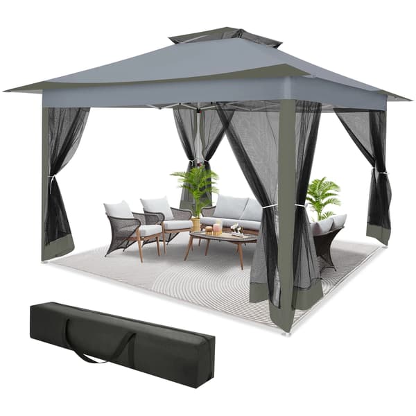 Gazebo, Pop-Up Design, UV Beskyttelse,Mørk Grå
