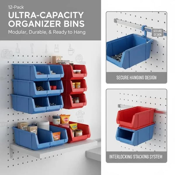 Opbevaringskasser, Stabelbart Design, Holdbart Plastmateriale,MULTI